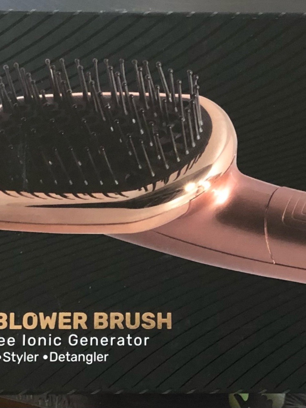 Rose Gold Hot Air Blow Brush Hair Styler - Women Hair Tool